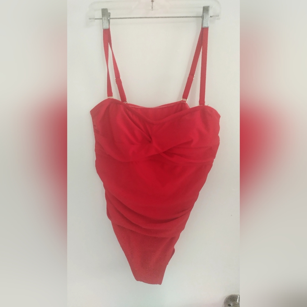 Women's Red One Piece Swimsuit Size 16